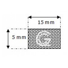 Rechthoekig mosrubber snoer | 5 x 15 mm | rol 50 meter